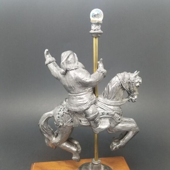 Santa Michael Ricker Pewter Gallery Collection Santa Riding Christmas - Picture 4 of 5